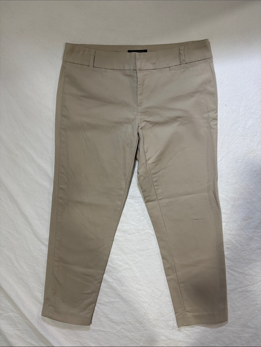 Tommy Hilfiger Khaki Ankle Crop Pants Size 2 Beige Chino Trouser Stretch